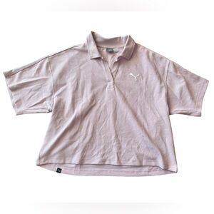 Puma Light Pink Crop Boxy Fit Polo Shirt